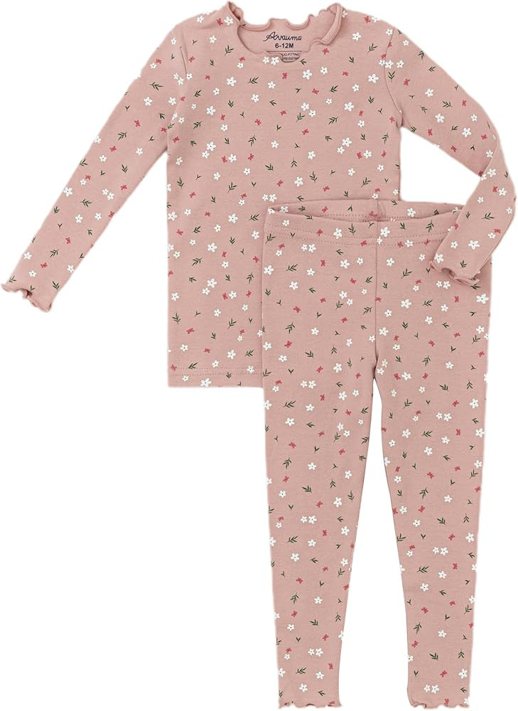 AVAUMA Baby Boy Girl Pajama Set 6M-7T Kids Cute Toddler Snug fit Flower Pattern Design Pjs Cotton... | Amazon (US)