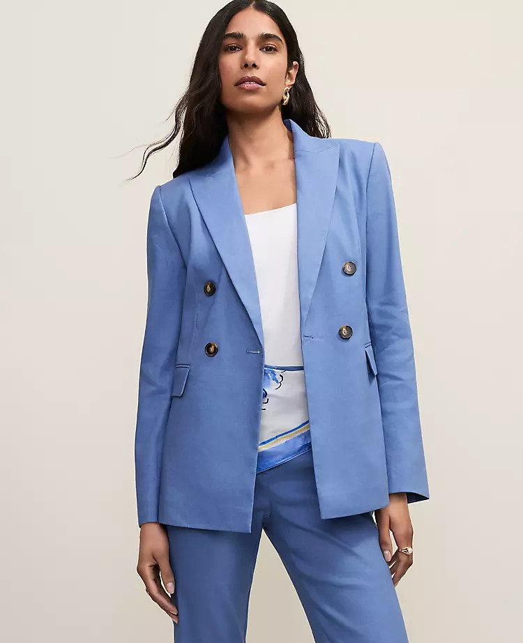 The Tailored Blazer in Linen Blend | Ann Taylor