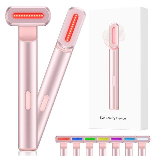 Red-Light-Therapy-for-Face,7 in 1 LED Light-Therapy-Wand for Face and Neck - Microcurrent Facial Device for Anti-Aging - Face & Eye Massager Skincare (7 Colors led Light) | Amazon (US)