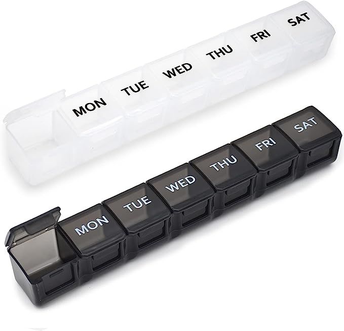 Amazon.com: 2 Pack Weekly Pill Organizer, Large 7 Day Pill Case, Daily Vitamin Case Medicine Box,... | Amazon (US)