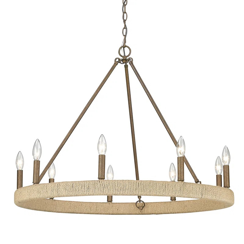 Zeno 9 - Light Dimmable Wagon Wheel Chandelier | Wayfair North America