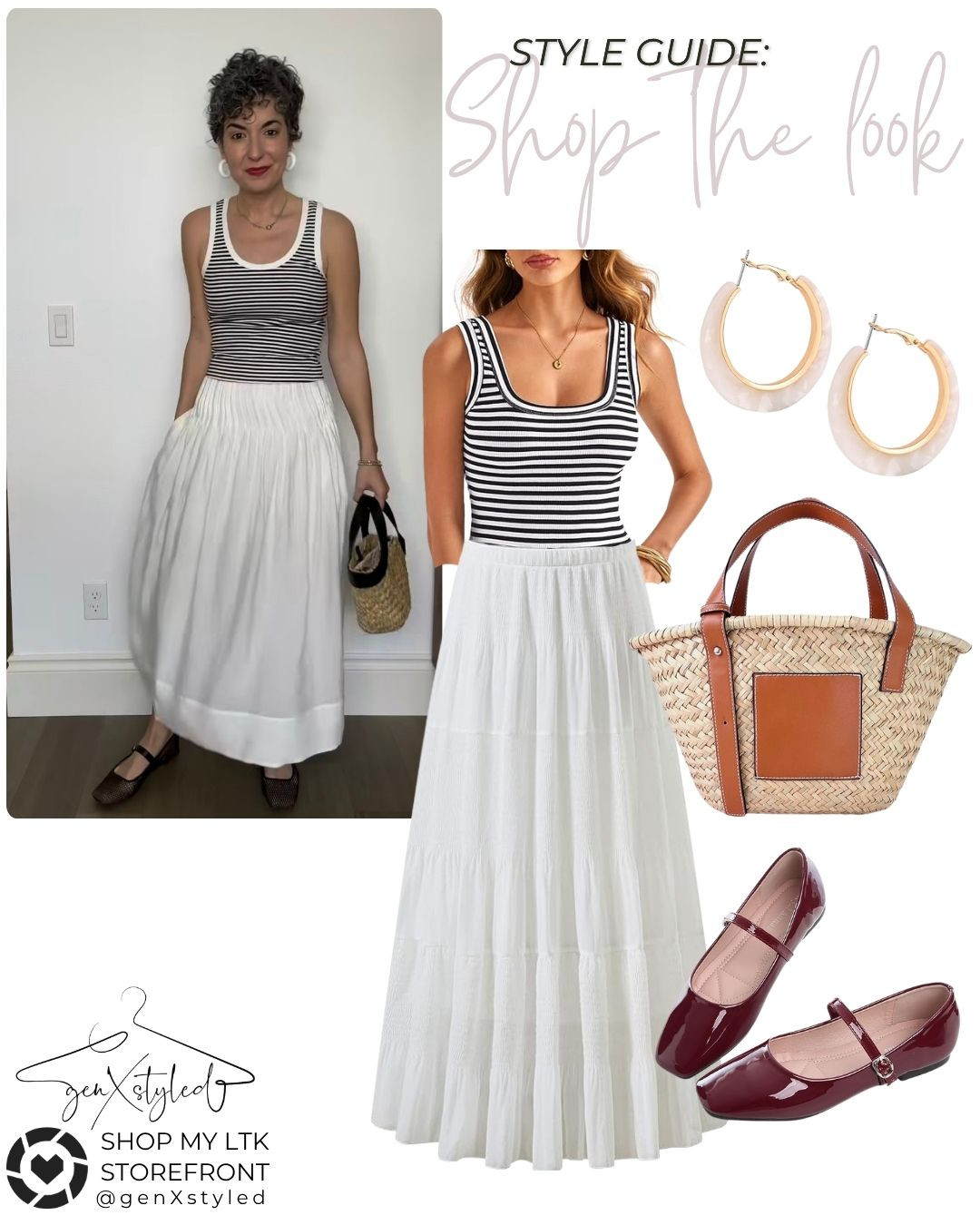 This striped tank and tiered maxi skirt combo is your go-to summer uniform easy to style, comfy to wear, and perfect for women over 40 who love elevated everyday fashion.

#genXstyled #AmazonFashionFinds #LTKStyle #SummerStyleOver40 #ClassicStyle #EffortlessChic #CapsuleWardrobe #FeminineFashion #Over40Style #StripesAndSkirts #ShopTheLook #AmazonOutfitIdeas #LTKsummer #WeekendStyle 

 #LTKSummerEdit #LTKOver40 #LTKStyleTip