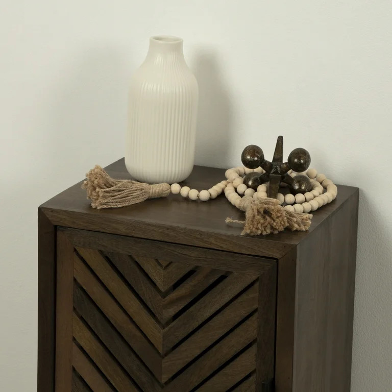 Better Homes & Gardens 8.5" Ribbed Cream Ceramic Vase | Walmart (US)