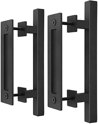 EaseLife 12" Sliding Barn Door Pull Handle with Flush Hardware Set,Heavy Duty,Solid,Rustic Style,... | Amazon (US)