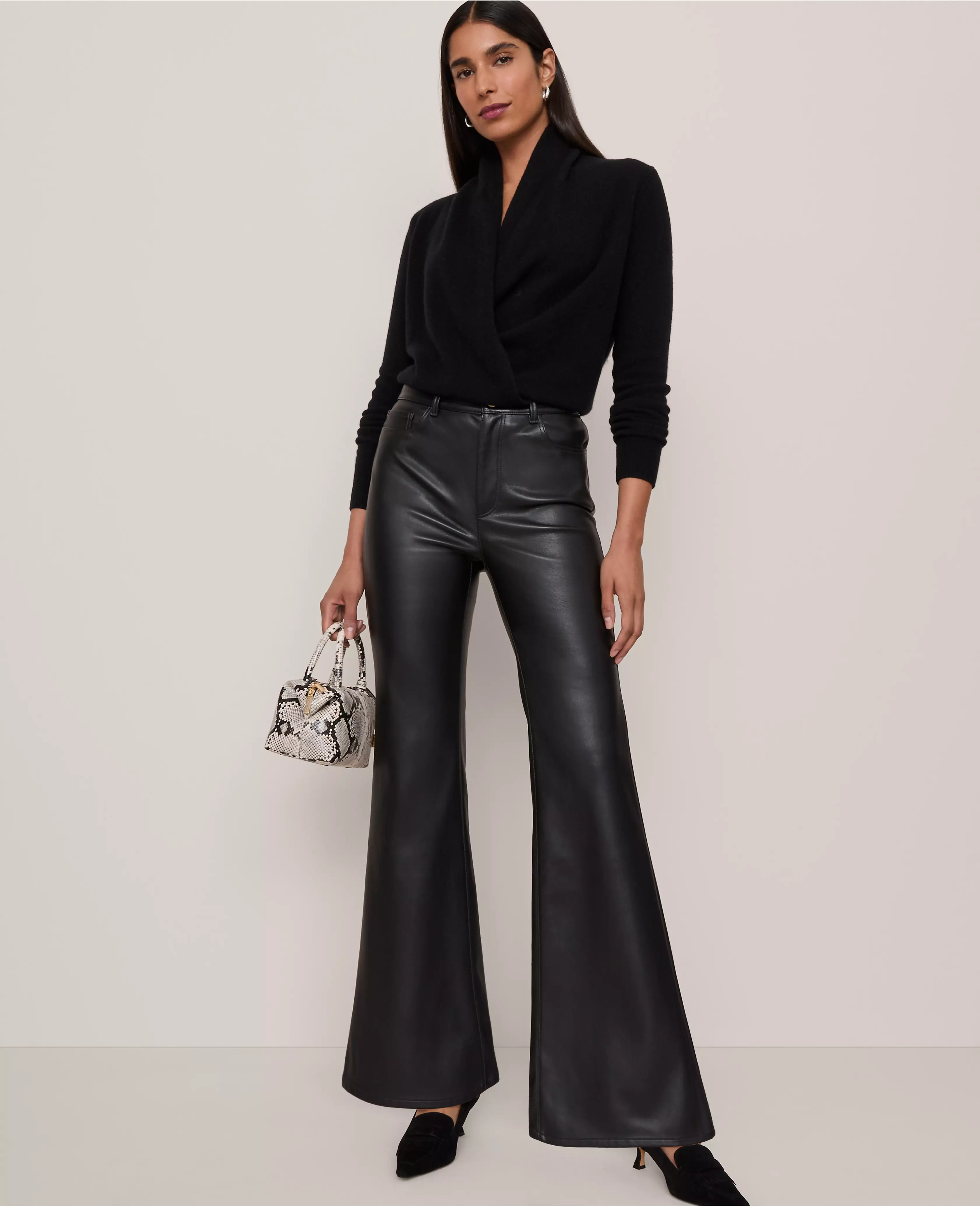 The Faux Leather Flare Pant | Ann Taylor