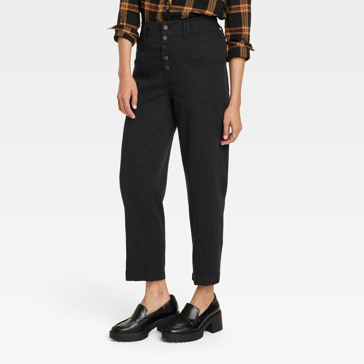 Women's Mid-Rise Tapered Fit Pants - Knox Rose™ Black M | Target