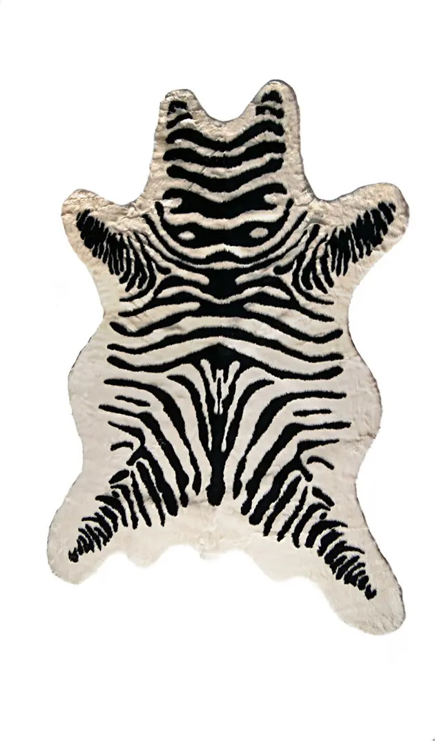 Faux Hide Area Rug/Throw - Zebra Black/White | Nordstrom Rack
