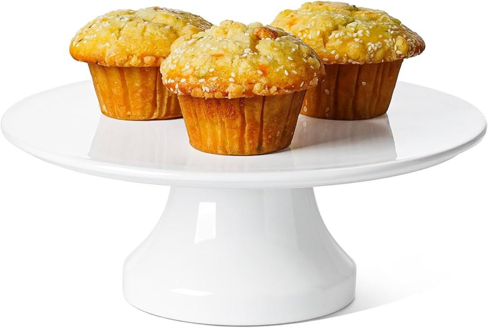 LE TAUCI 10 Inch Cake Stand, Ceramic Cake Stands for Party, Classic Wedding Cake Plate, Round Des... | Amazon (US)