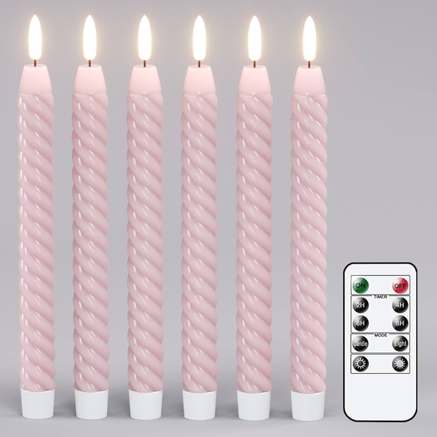 Lasumora Christmas Flameless Taper Candles Flickering with 10-Key Remote, Battery Operated 3D Wic... | Amazon (US)