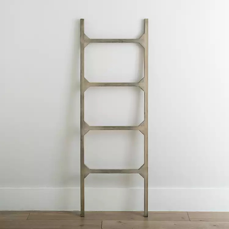New! Gray Mango Wood Leaning Ladder | Kirkland's Home