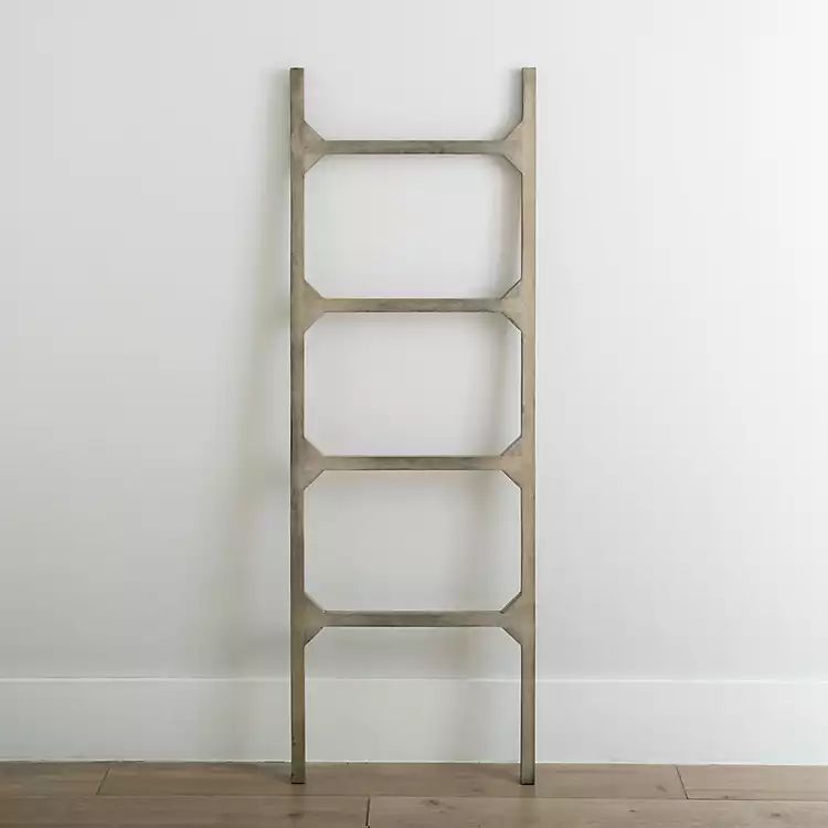 New! Gray Mango Wood Leaning Ladder | Kirkland's Home