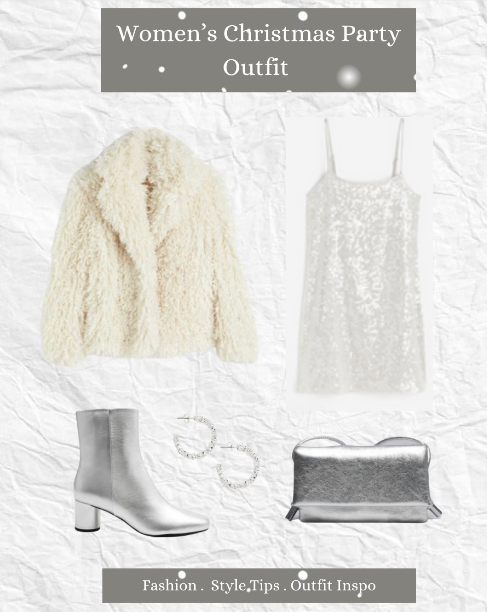 Women’s Christmas Party Outfit Idea 🤍❄️

#christmasparty #christmasdress #christmaspartyoutfit #festivedress #sparklydress #fauxfurcoat #h&m #h&mfinds #outfitinspo #fashion #styletips #christmas #holidays #holidaysoutfit #silverboots #winterfashion 

#LTKSeasonal #LTKHoliday #LTKstyletip
