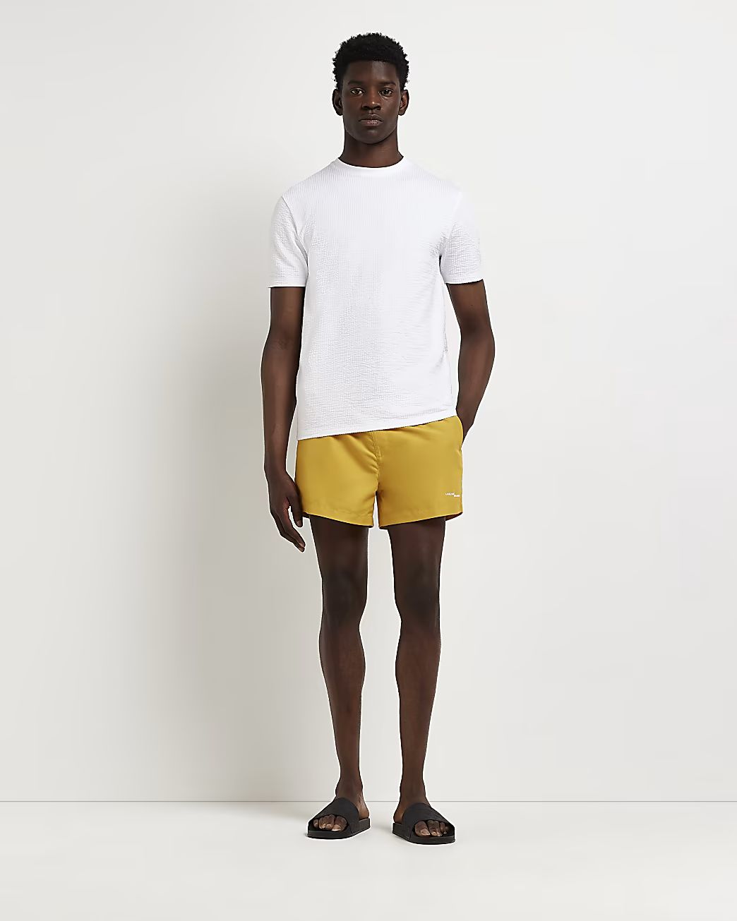 River Island Mens Yellow skinny fit swim shorts | River Island (US)