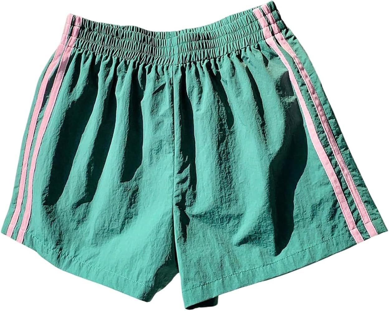 WDIRARA Women's Side Striped Athletic Shorts Elastic Waist Workout Sweat Shorts | Amazon (US)