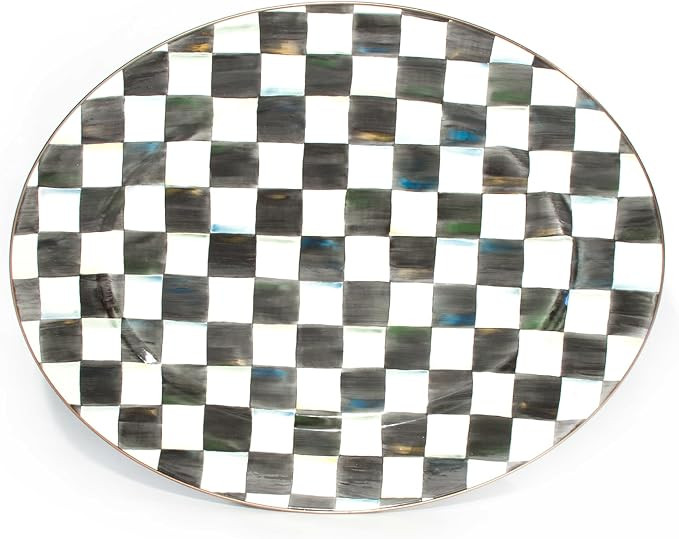 MACKENZIE-CHILDS Enamel Oval Platter, Serving Plate for Entertaining, Large, Black-and-White Cour... | Amazon (US)