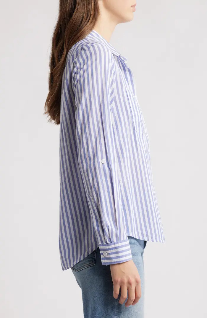 beachlunchlounge Stripe Cotton & Modal Button-Up Shirt | Nordstrom | Nordstrom
