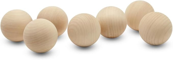 3 inch Wooden Round Ball, Bag of 10 Unfinished Natural Round Hardwood Balls, Smooth Birch Balls, ... | Amazon (US)