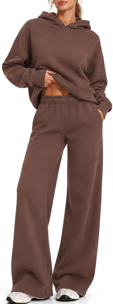 SUUKSESS Women Cotton 2 Piece Lounge Set Matching Sweatsuits Fall Outfits | Amazon (US)