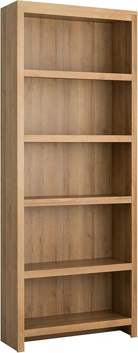 Prepac Moda 5-Tier Tall Wooden Bookcase, Oak Storage Cabinet, Display Cabinet, Bookshelf with Sto... | Amazon (US)