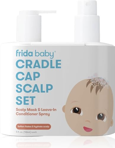 Frida Baby Cradle Cap Treatment, Cradle Cap Shampoo for Babies + Flake Fixer Scalp Spray, Cradle Cap Kit Soothes Baby's Scalp, Prevents Dryness and Flakes | Amazon (US)