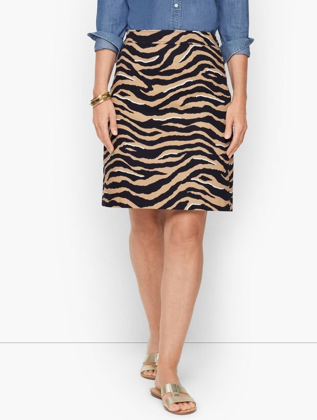 Canvas A-Line Skirt - Textured Zebra | Talbots