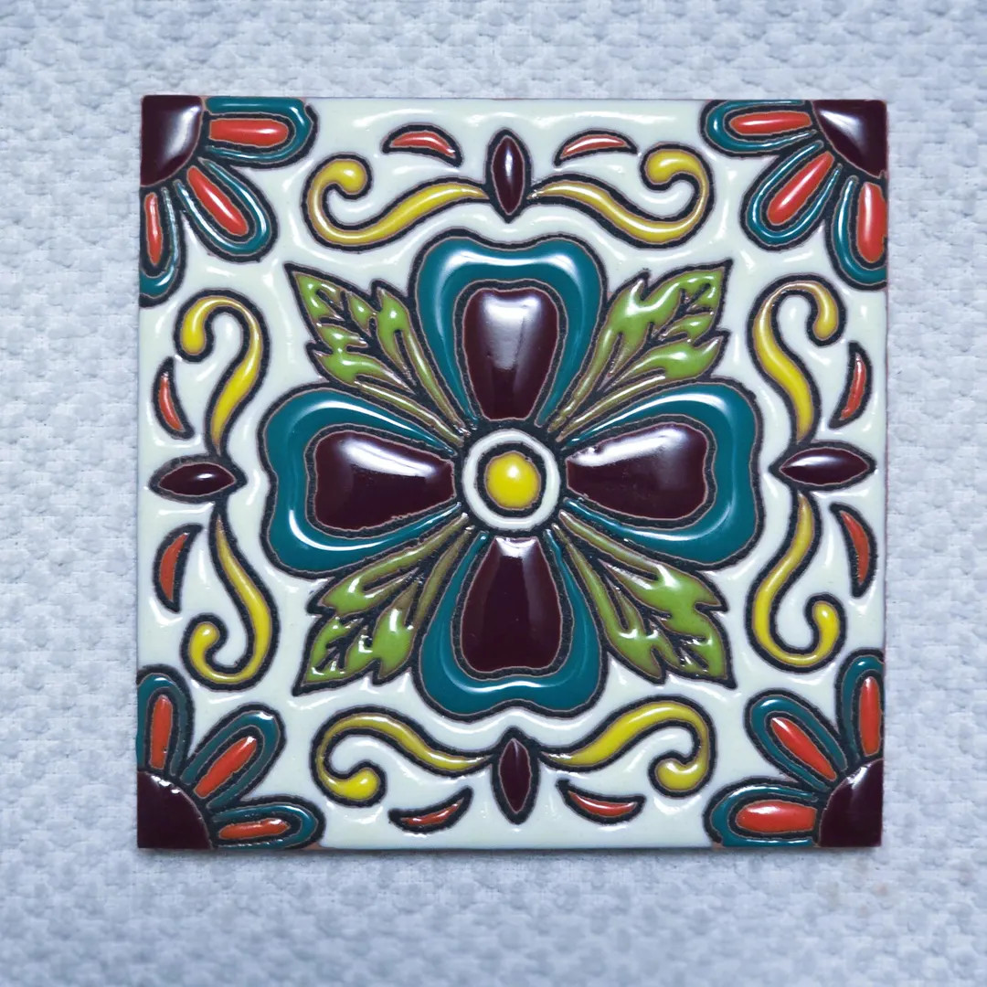 Glossy High Relief Irish Four Leaf Clover Mexican Talavera Ceramic Tiles 4.25x4.25 - Etsy | Etsy (US)