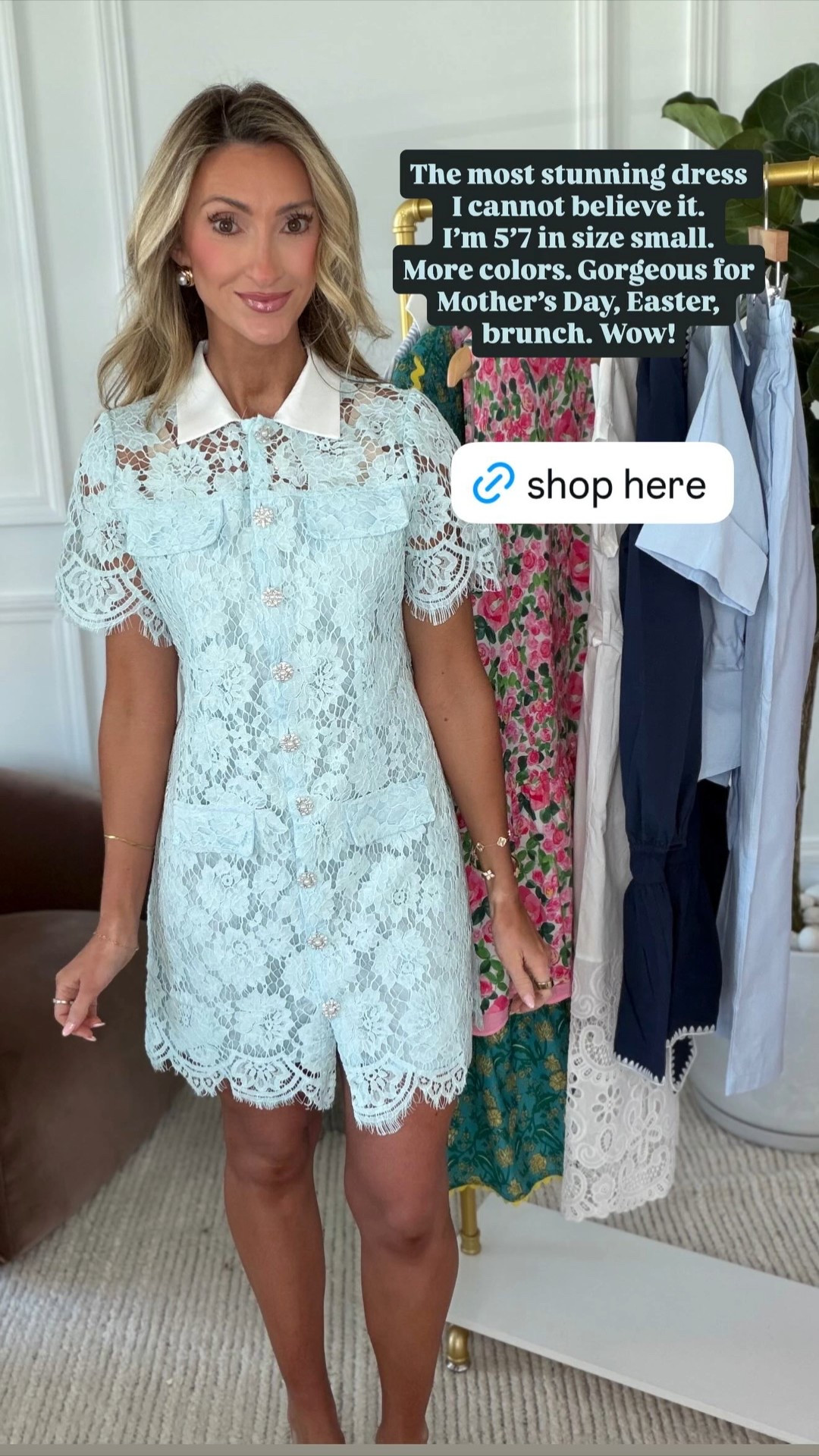 The most stunning dress I cannot believe it.
I’m 5’7 in size small.
More colors. Gorgeous for Mother’s Day, Easter, brunch. Wow!