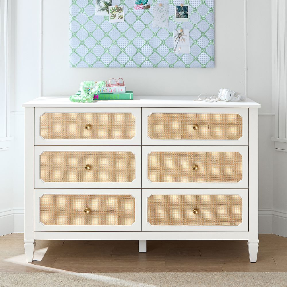 Auburn 6-Drawer Caned Dresser (51w x 21d") | Pottery Barn Teen