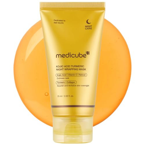 medicube Wrapping Mask Kojic Acid, Turmeric, Vitamin C Overnight Peel Off Facial Mask | Brighten & Defends Against Skin Stress for a Clear, Glowing Complexion | Korean Skin Care, 2.53 fl.oz | Amazon (US)