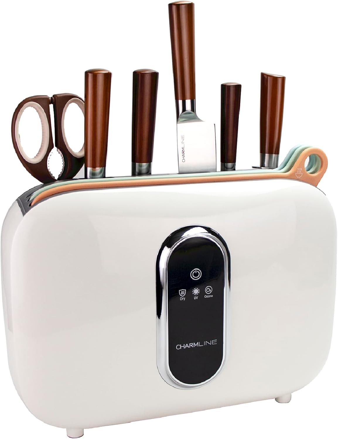 Charmline Smart Cutting Board and Knife Set with Holder, 3 Color Coded Chopping Boards, 4 Knives,... | Amazon (US)