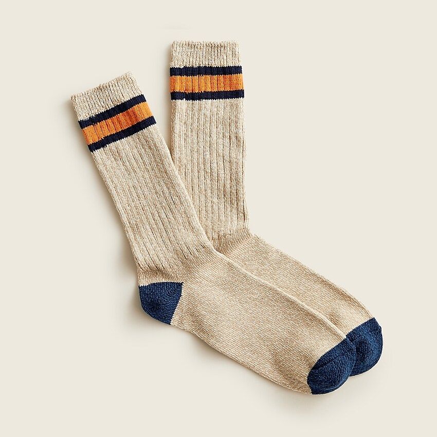 Lightweight marled camp socks with double stripe | J.Crew US