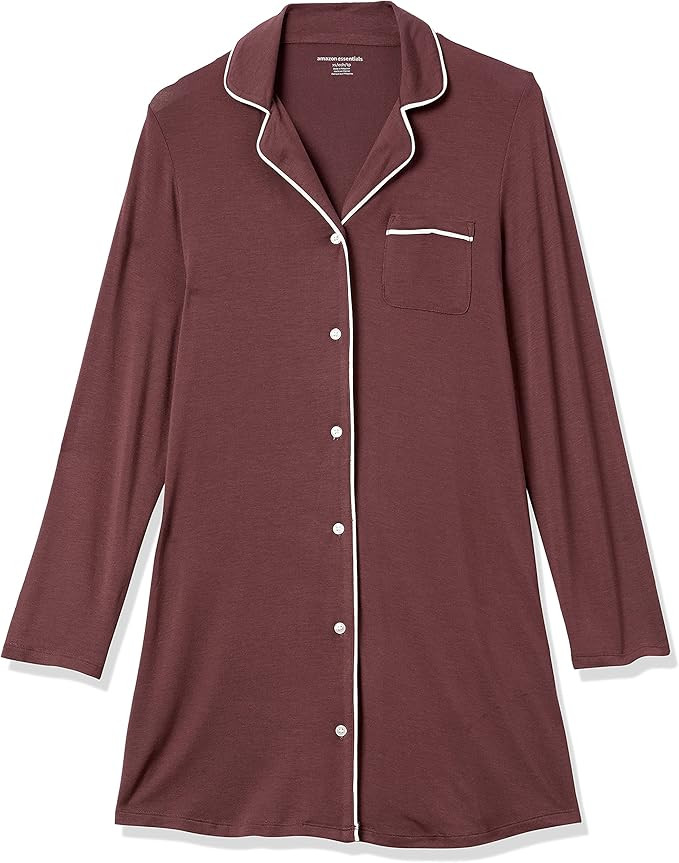 Amazon Essentials Women's Piped Nightshirt (Available in Plus Size) | Amazon (US)