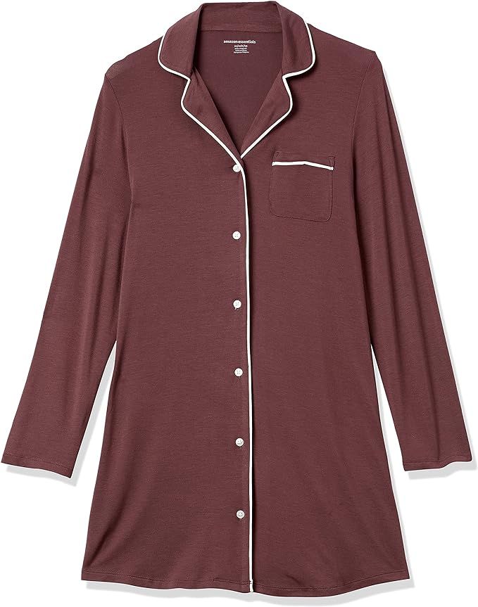 Amazon Essentials Women's Piped Nightshirt (Available in Plus Size) | Amazon (US)