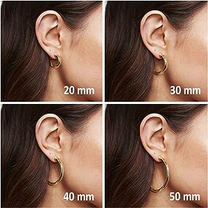 PAVOI 14K Gold Plated Lightweight Chunky Open Hoops | Gold Hoop Earrings for Women | Amazon (US)