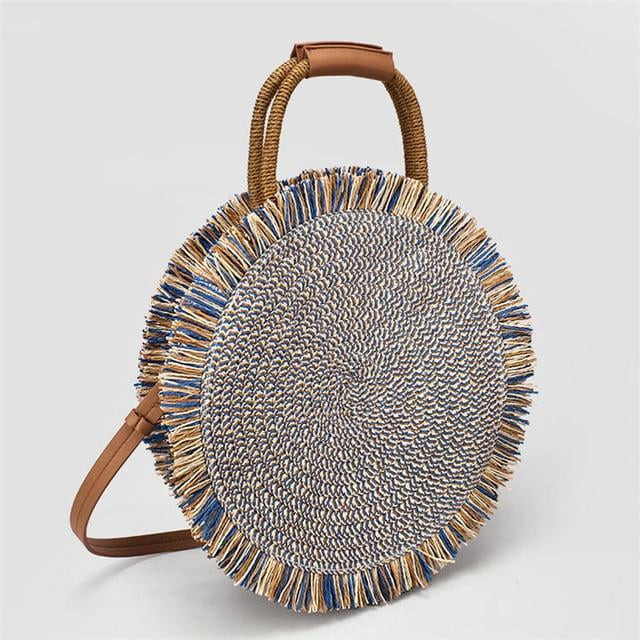 Women Lovish style hanging thread hand purse plastic  Round Tote fringed Shoulder bag | Walmart (US)