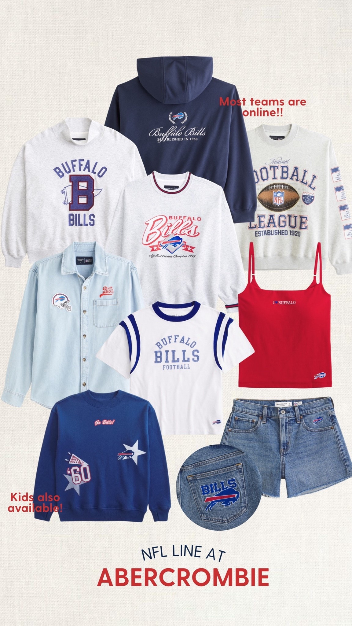 abercrombie NFL collection! most teams are available!

#abercrombie #nfl #footballseason #gameday #buffalobills

#LTKSeasonal #LTKdayinmylife #LTKootd