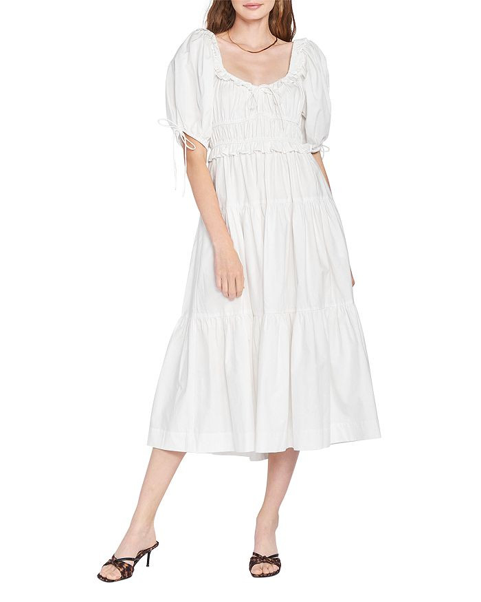 En Saison Poplin Puff-Sleeve Tiered Midi Dress Women - Bloomingdale's | Bloomingdale's (US)