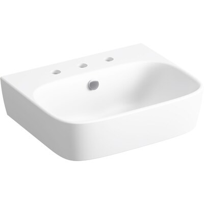 KOHLER ModernLife Vitreous China Wall-mount Rectangular White Bathroom Sink (17.75-in x 21.6875-i... | Lowe's