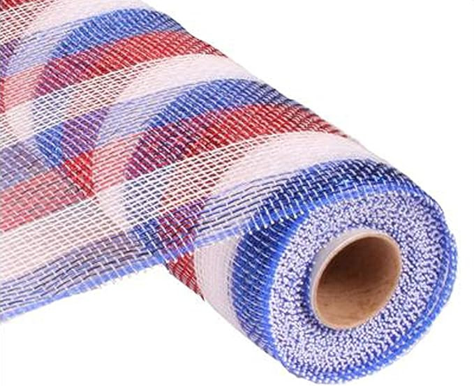 Amazon.com: Poly Deco Mesh, Red White Blue Metallic - 10 inch X 10 Yard | Amazon (US)