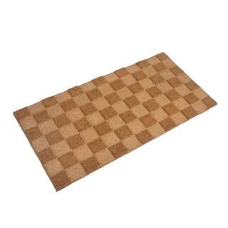Natural Checkerboard Print Engraved Coir Doormat | Michaels Stores