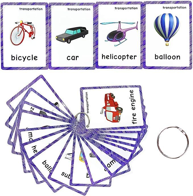 SANTSUN Set of Transportation Flashcards for Toddlers(22 pcs)| Kids Vocabulary Picture Montessori... | Amazon (US)
