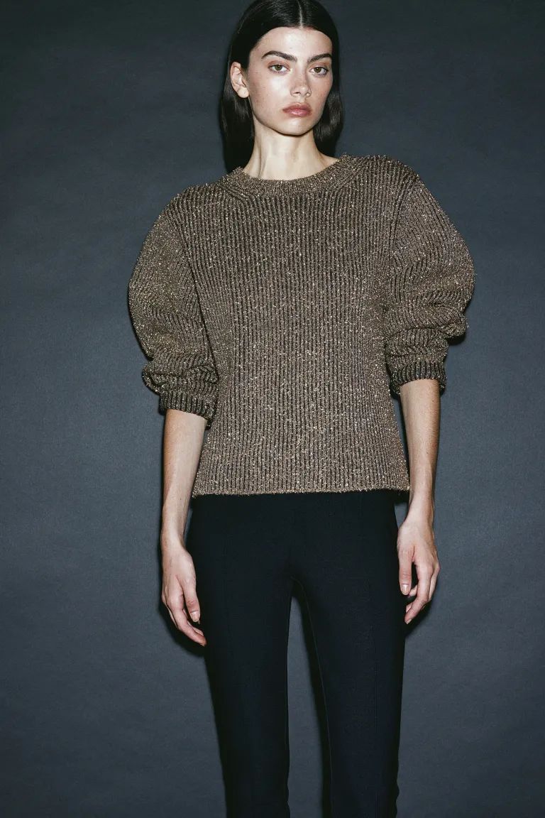 Shimmering rib-knit jumper | H&M (UK, MY, IN, SG, PH, TW, HK)