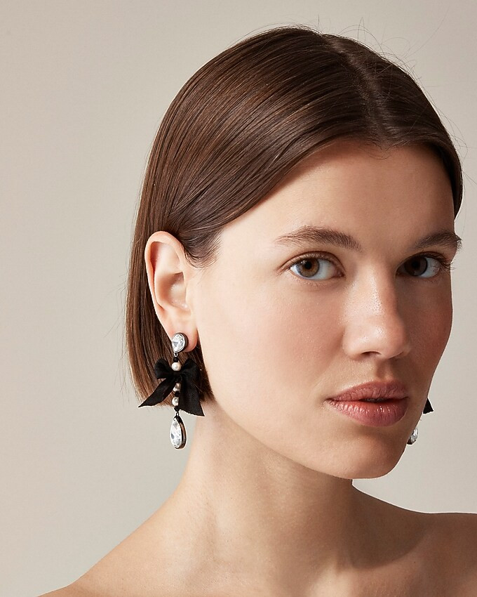 Sparkle bow drop earrings | J. Crew US