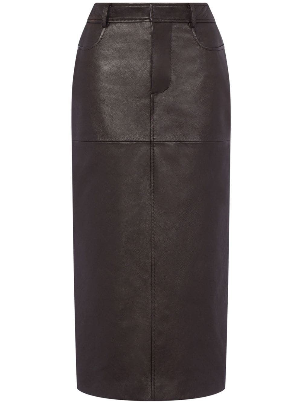 Moschino pencil leather midi skirt - Brown | Farfetch Global