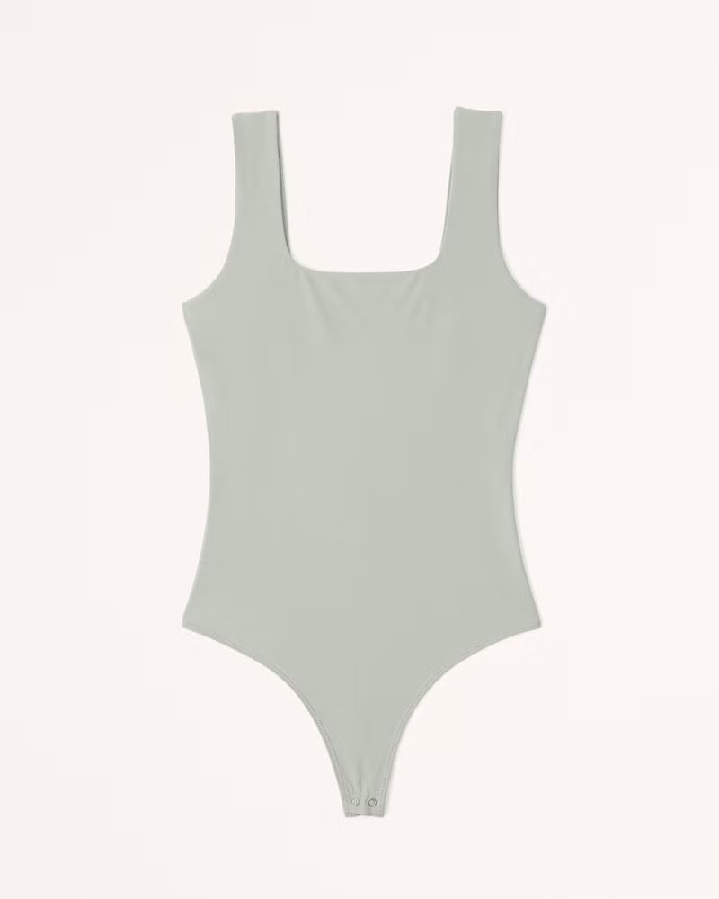 Abercrombie & Fitch Women's Soft Matte Seamless Squareneck Bodysuit in Green - Size M | Abercrombie & Fitch (US)