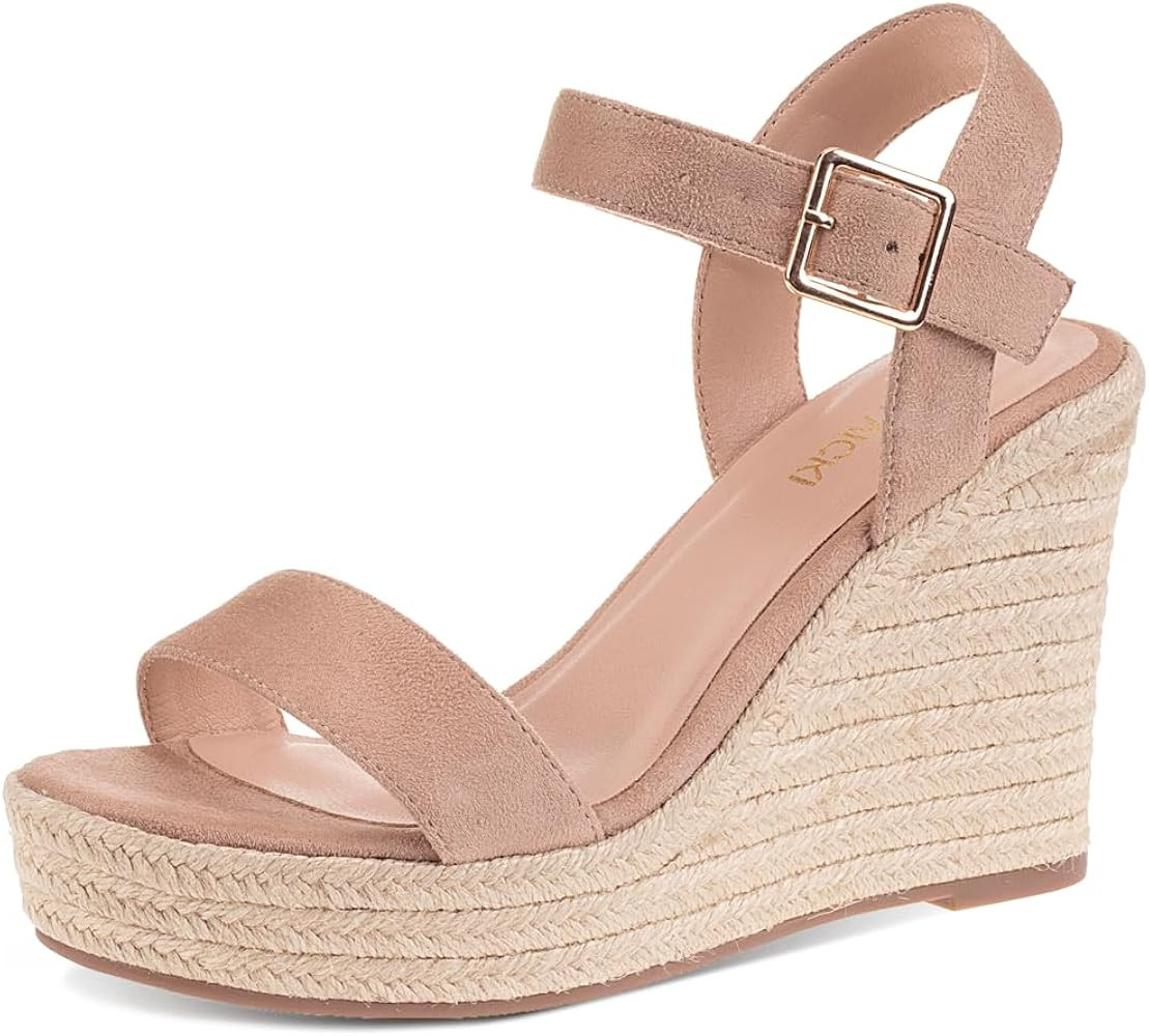 Women's Platform Sandals Wedge Ankle Strap Open Toe Sandals | Amazon (US)