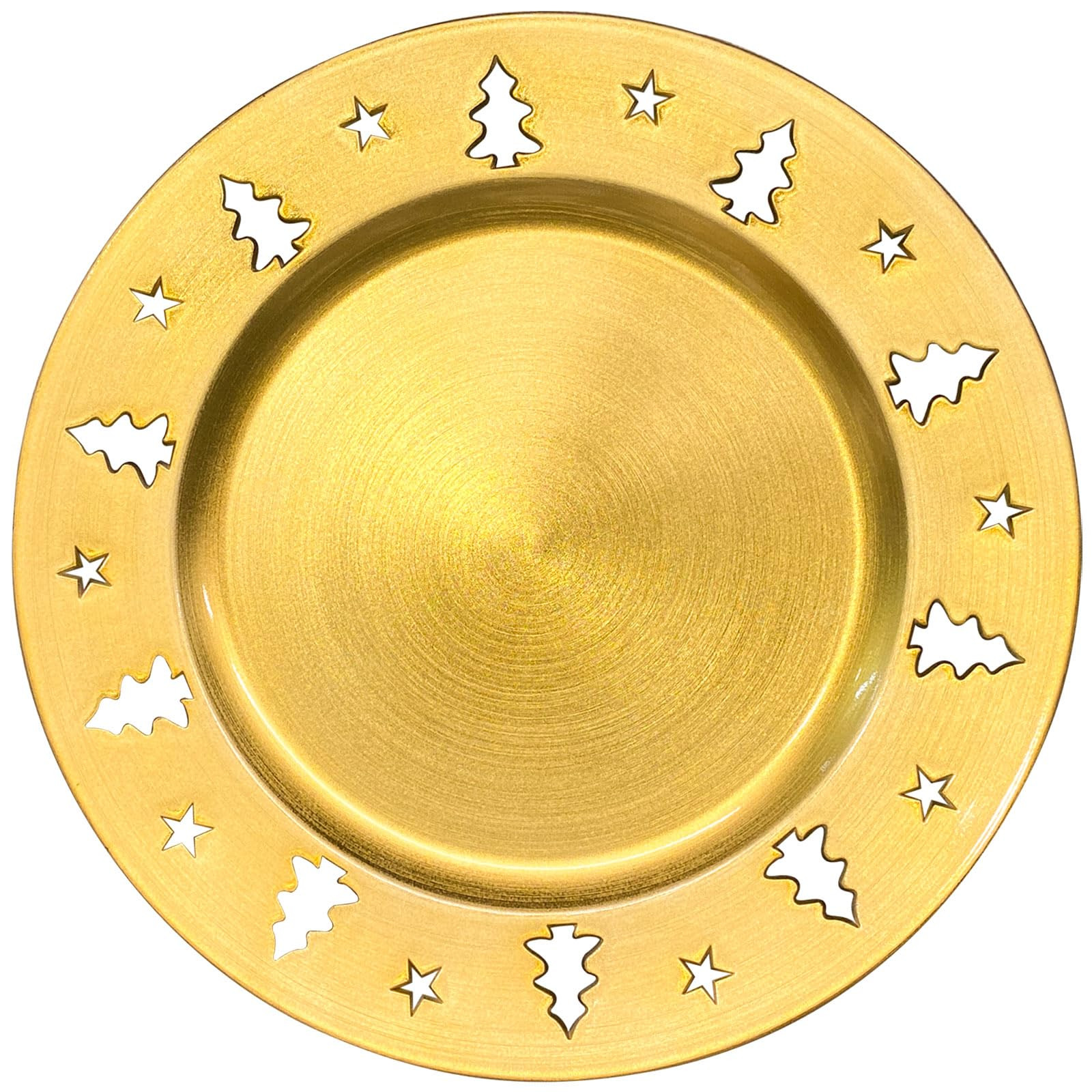 Gold Christmas Tree Charger Plates - 13" Reusable Openwork Holidays Party Decorations Round Charg... | Amazon (US)