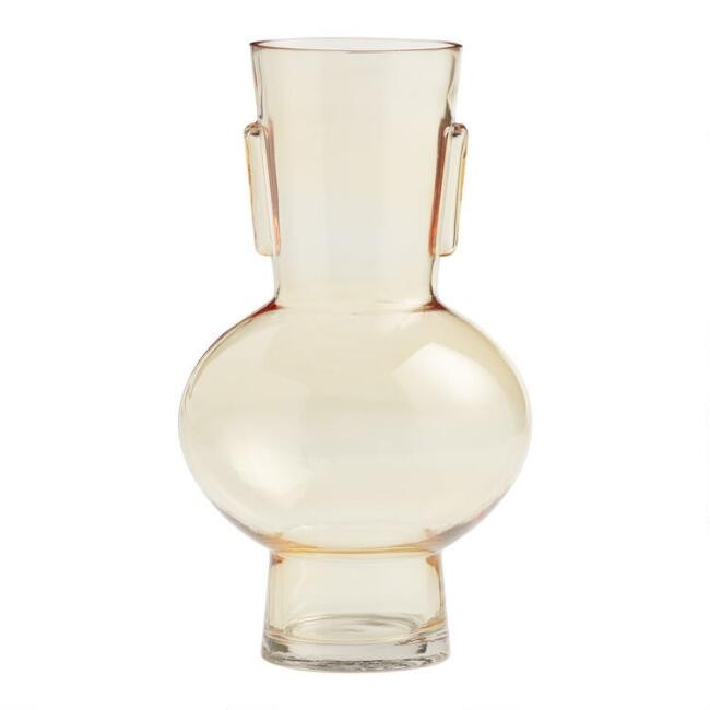 Amber Glass Vase With Handles | World Market