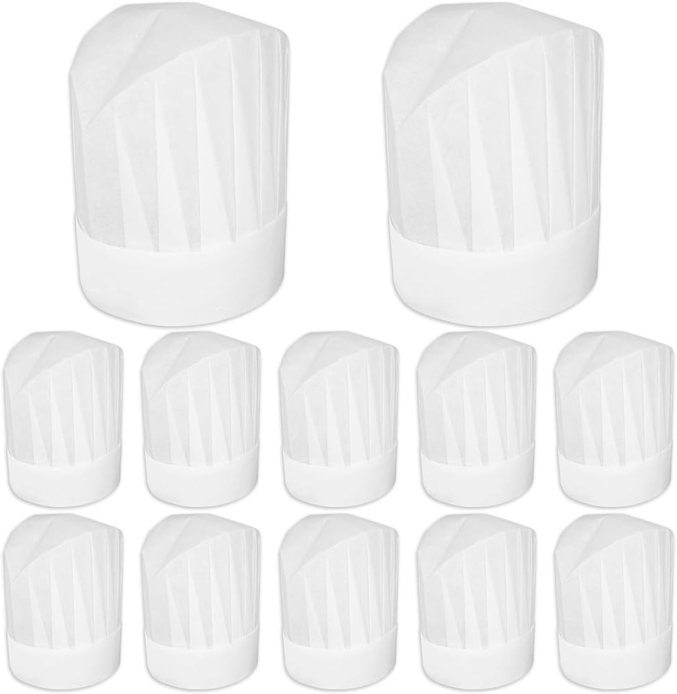 12 Pack Chef Hats for Kids, Disposable Paper Chefs Hat Bulk DIY Kids Chef Cap for Baking, Cooking... | Amazon (US)