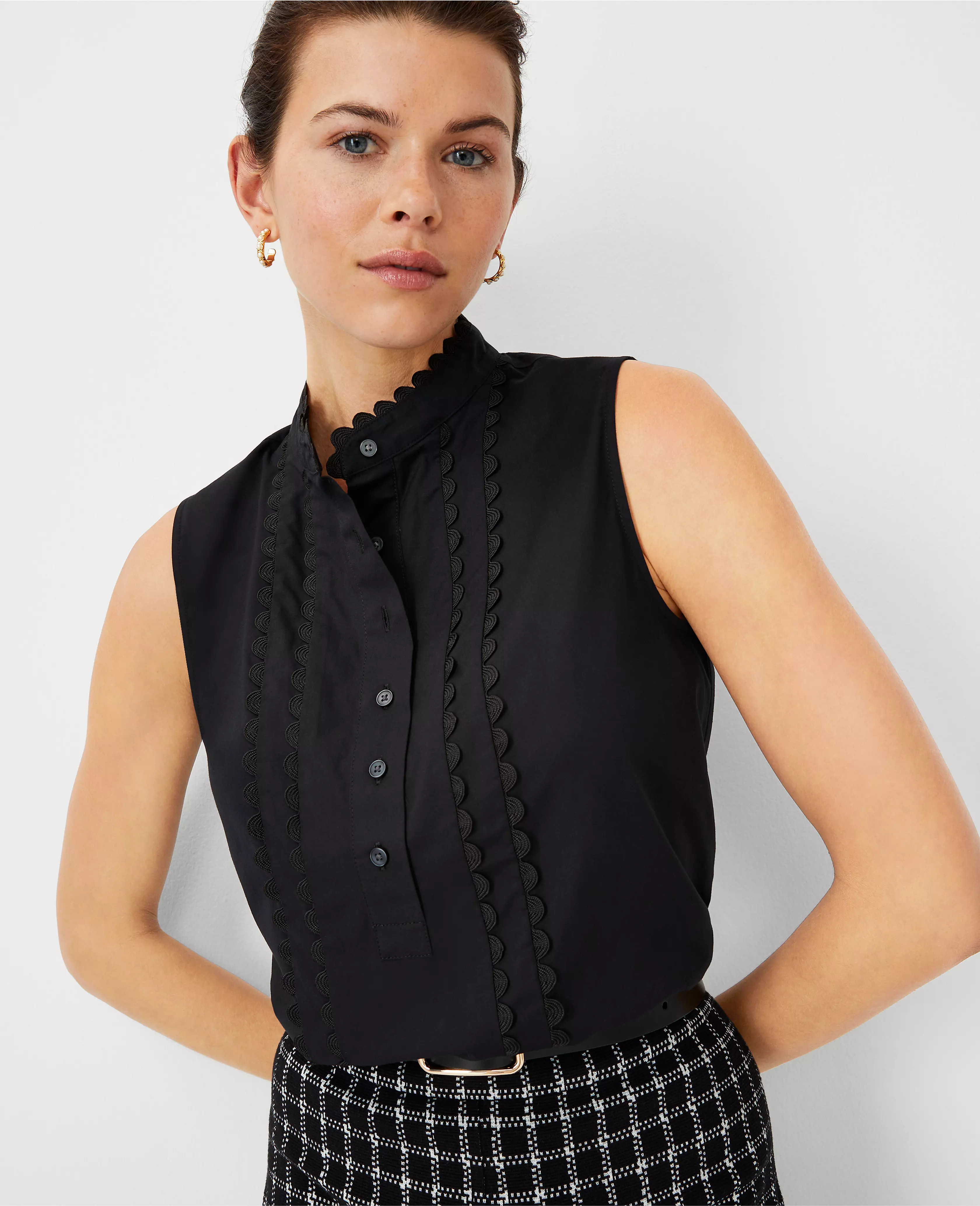 Ric Rac Trim Sleeveless Popover | Ann Taylor (US)